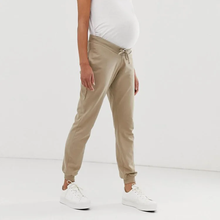 Drawstring elastic maternity jogger pants winter