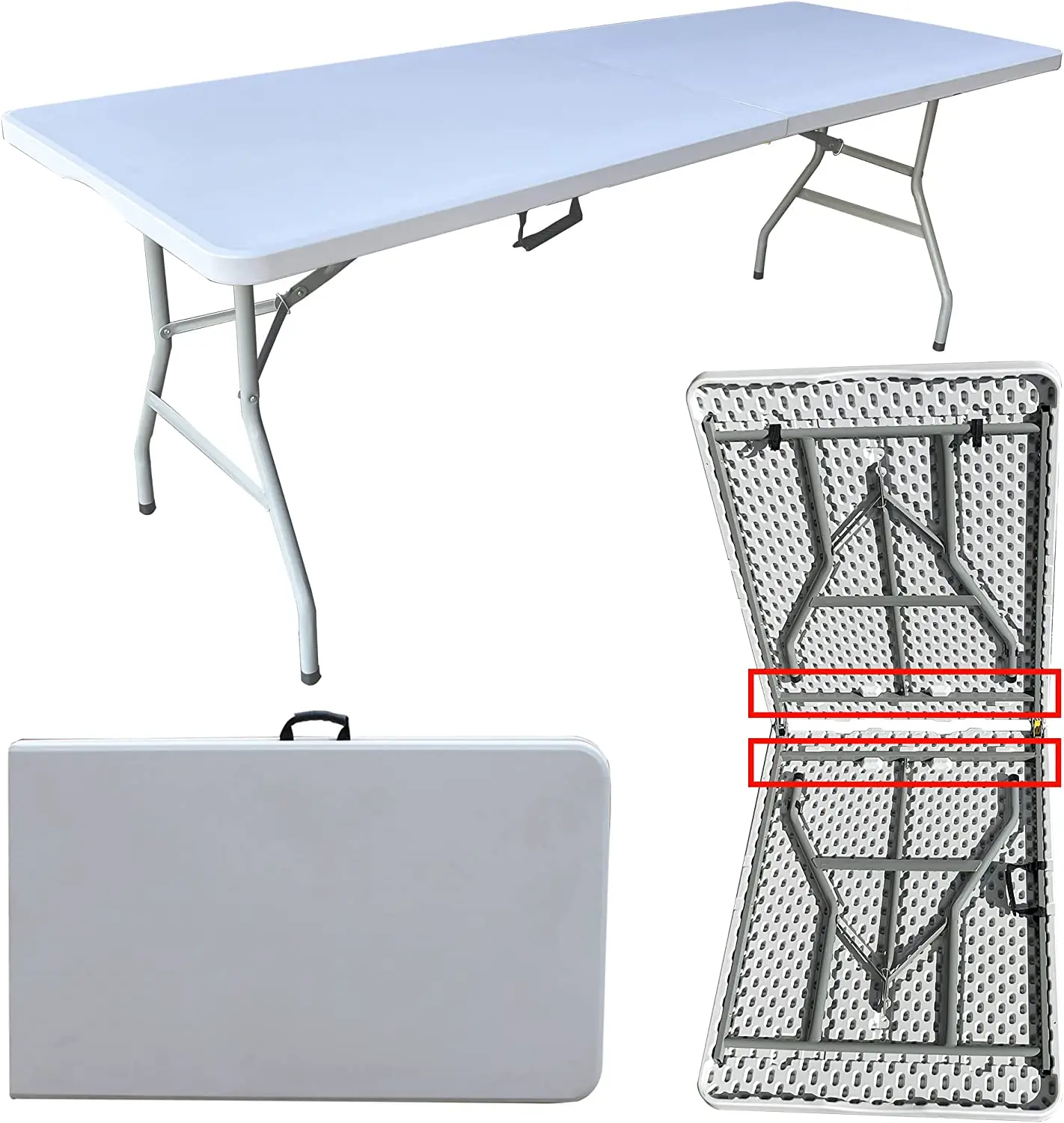 Wholesale factory portable picnic outdoor plastic 72inch folding table banquet rectangular dining 6ft plastic folding table