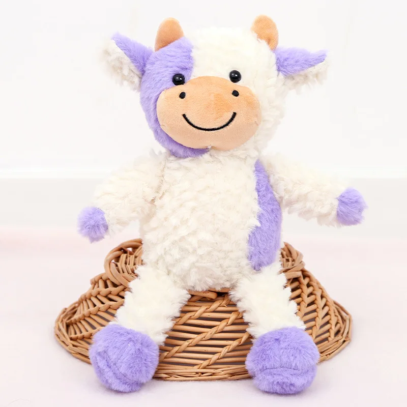 Cheap Stuffed Cow Doll Kawaii Cattle Toys Kids Wholesale Stuffed Soft Plush Farm Animal Plush Cow China online agent 1688  agent