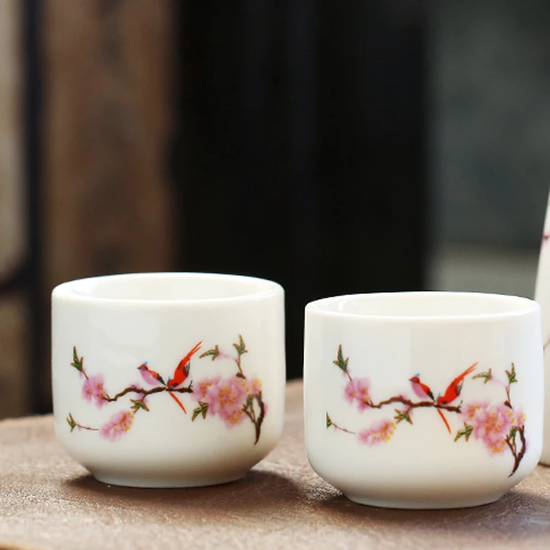 cheap Wholesale custom logo Japanese style bird Sake Warmer Creative Ceramic Wine pot