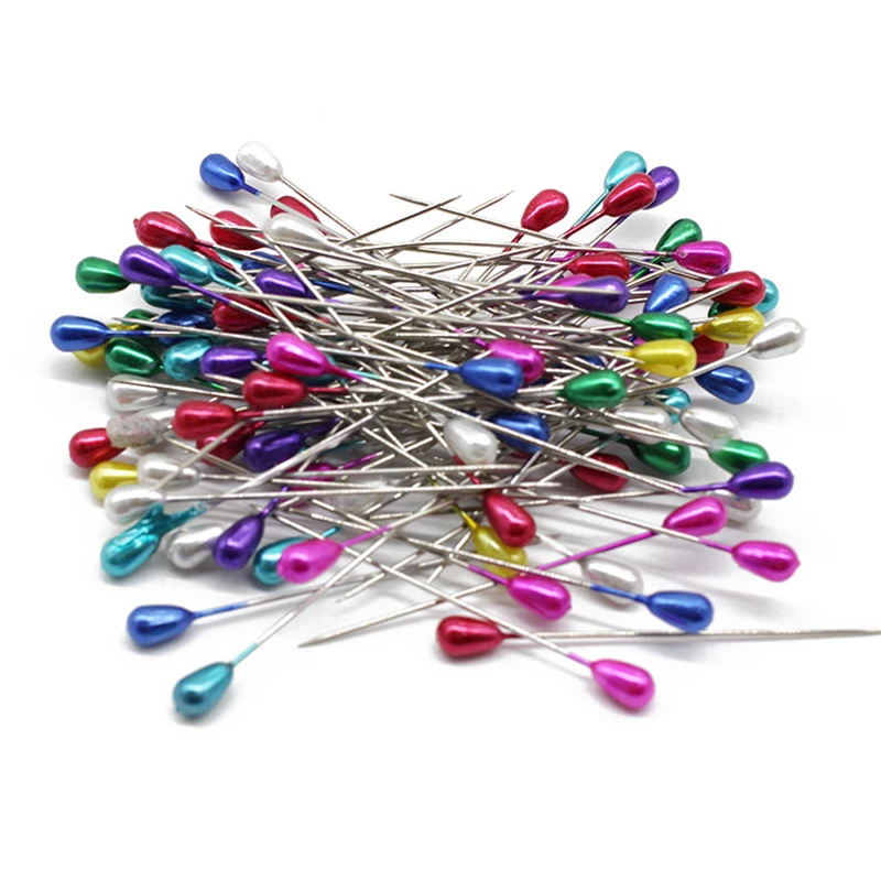 200pcs Silver Pearl Head Pins Bouquet Decorative Positioning Bead Pins Drop Shaped 55mm Pearl Needle Wholesale
