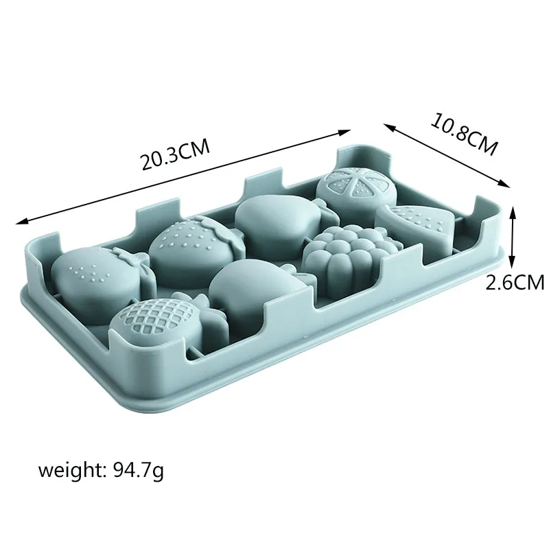 Kitchen Watermelon Strawberry Fruit Shape Silicone 3D Ice Cream Fondant Mold Ice Cube Tray Mould
