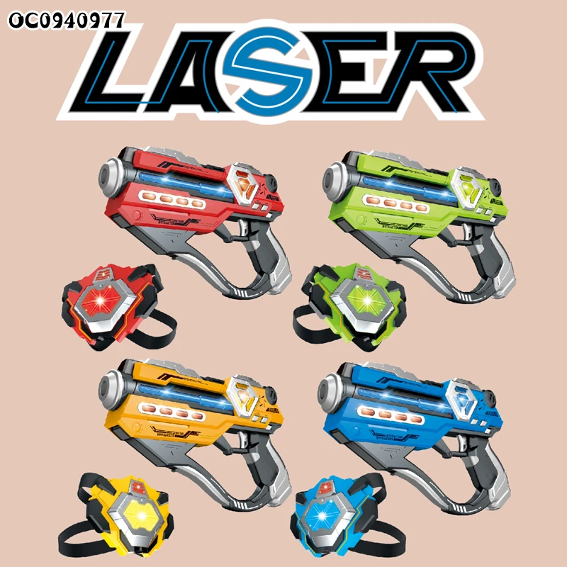 Kids electric laser tag gun shooting battle games set toy with 4pcs vest