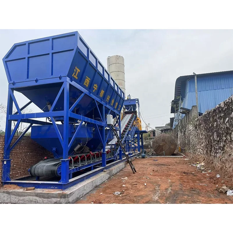 120m3/h concrete mixing plant portable aggregate batching machine hzs120 mobile concrete batching plant