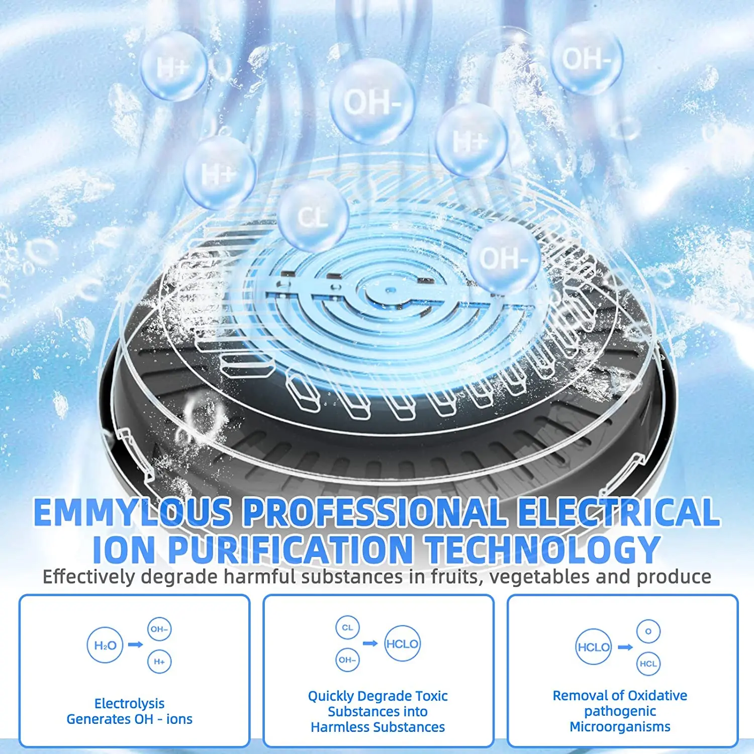 Портативное устройство для очистки фруктов глубоко очищает свежую продукцию Беспроводная капсула для фруктов и овощей стиральная машина