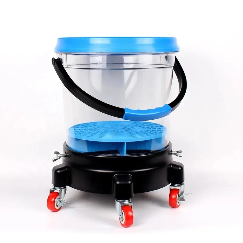 Heavy Duty Car Wash Bucket Transparent Plastic Bucket Car Detailing Clear Bucket
