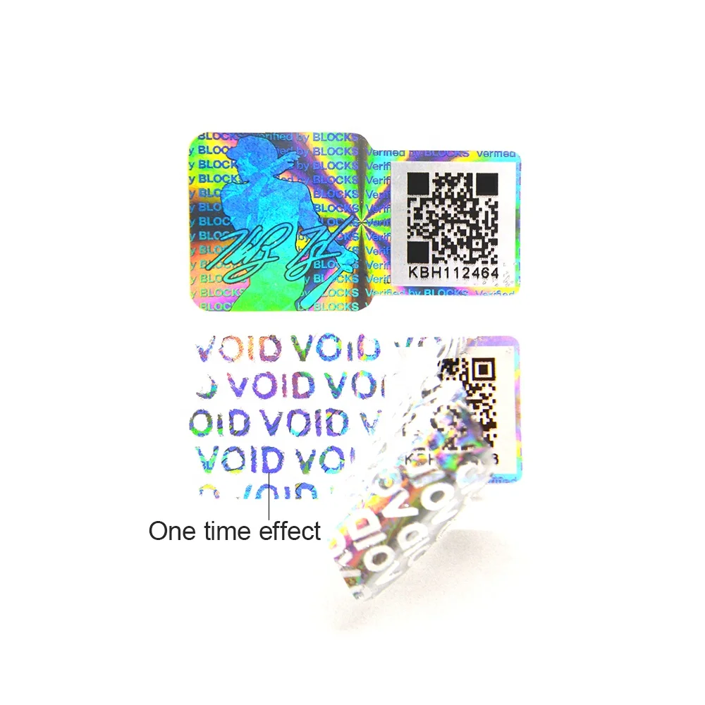 Custom anti-fake laser reflective foil hologram sticker differential holographic qr code label