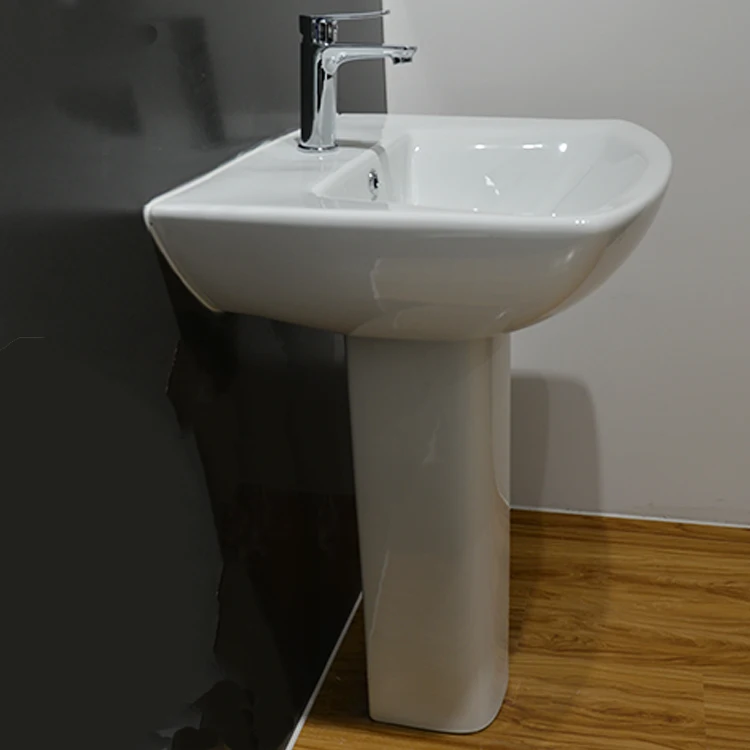 HUIDA rectangle shape standing hand wash basin sinks with pedestal in good price