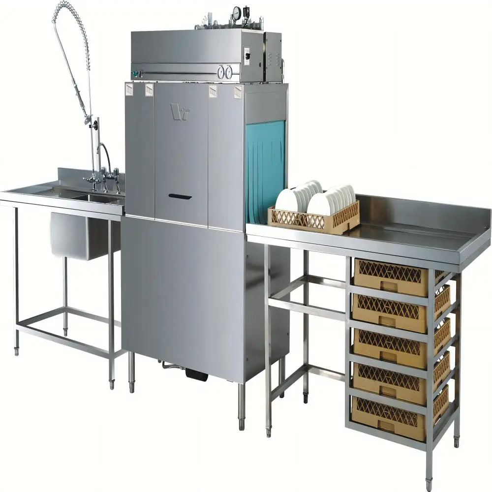 Commercial Energy Saving Fully Automatic Tunnel Conveyor Type Commercial Dishwasher Dryer Machine For Catering Industry