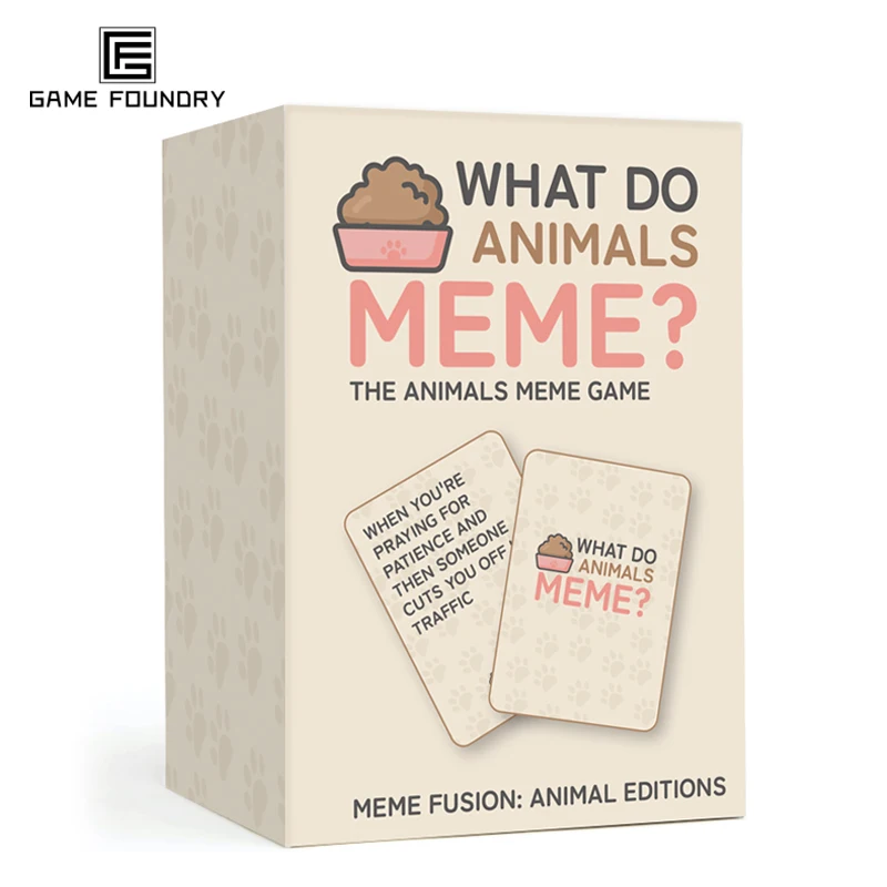Custom printed text picture family party game interesting what do animal/you meme game