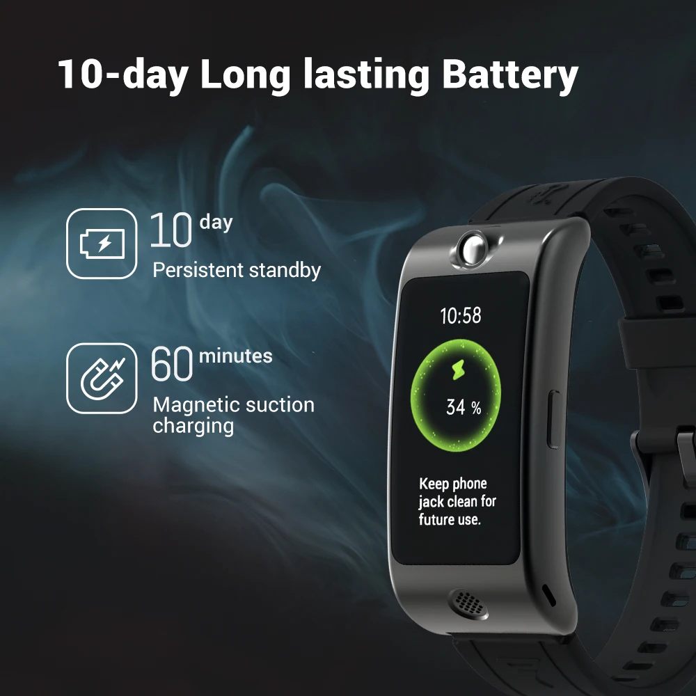 ROCAR C Smart Watch with Alcohol Test  Blood Oxygen Heart Rate Stress Monitor 1.47 AMOLED Screen Smart Band Waterproof