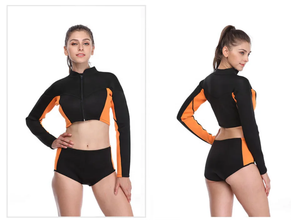 3mm neoprene wetsuit men and women surf custom logo Long Sleeve Surfing Swimming Diving Swimsuits Keep Warm for water sports