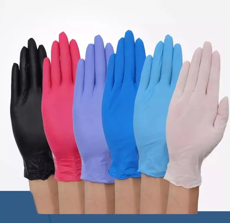 nitrile powder free 3.5g 4.5g 6g pink black blue purple glove black nitrile gloves for women housework