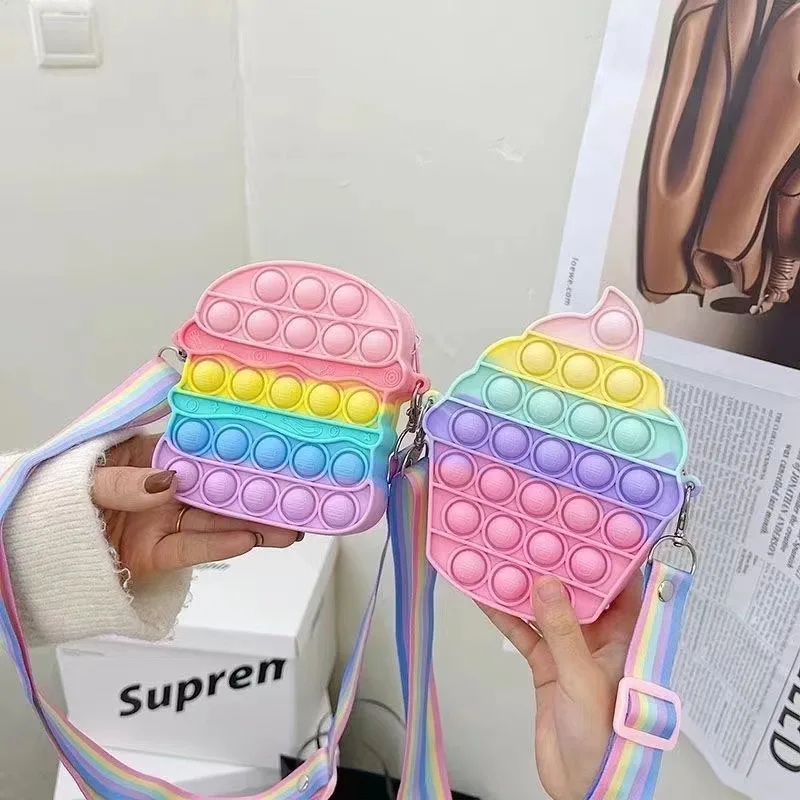 Shoulder strap phone bags bubble gum decompression colorful for Samsung S23 relax travel Silicone holder for iphone 13 pro max