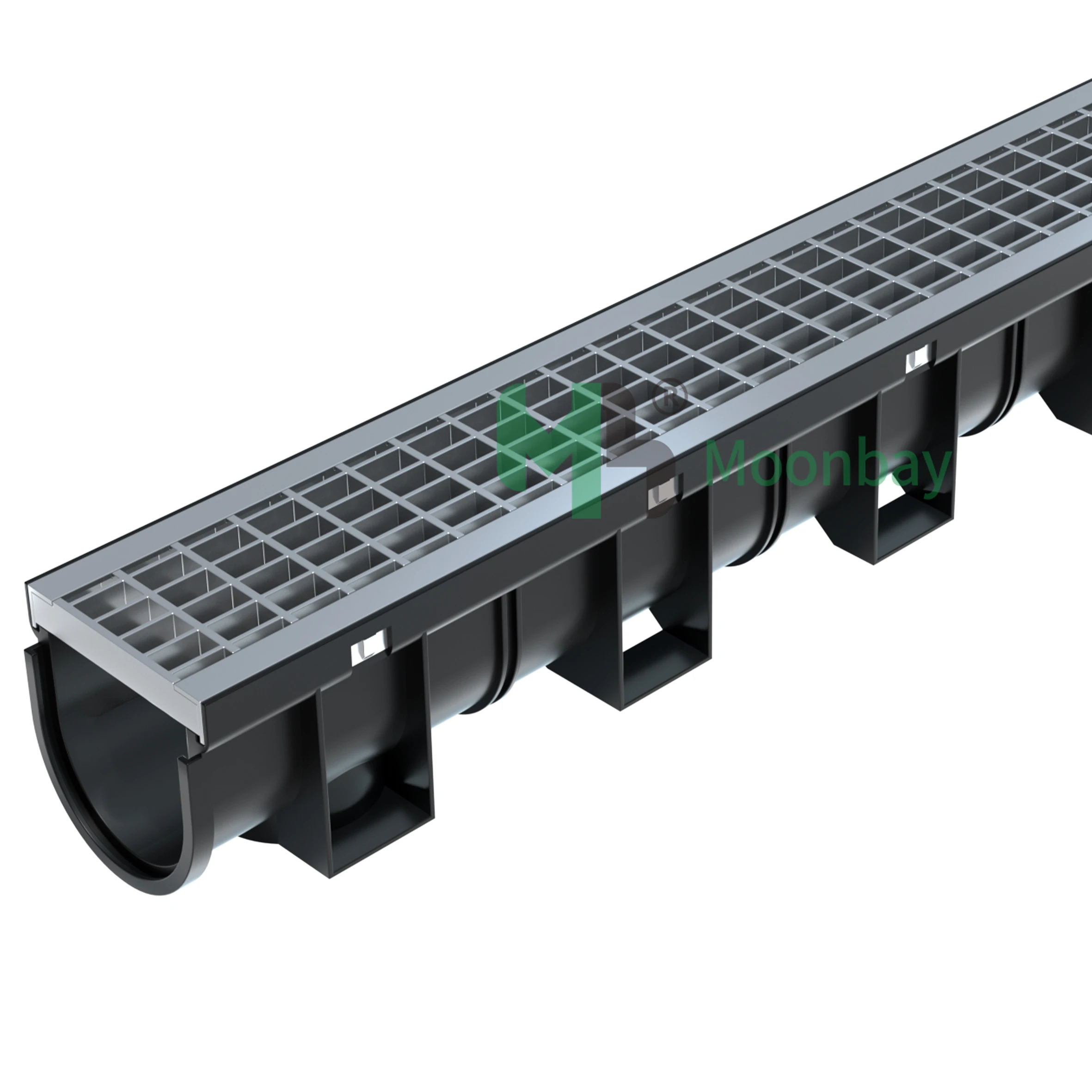 Building material rainwater plastic drainage gutter with stainless steel  cover