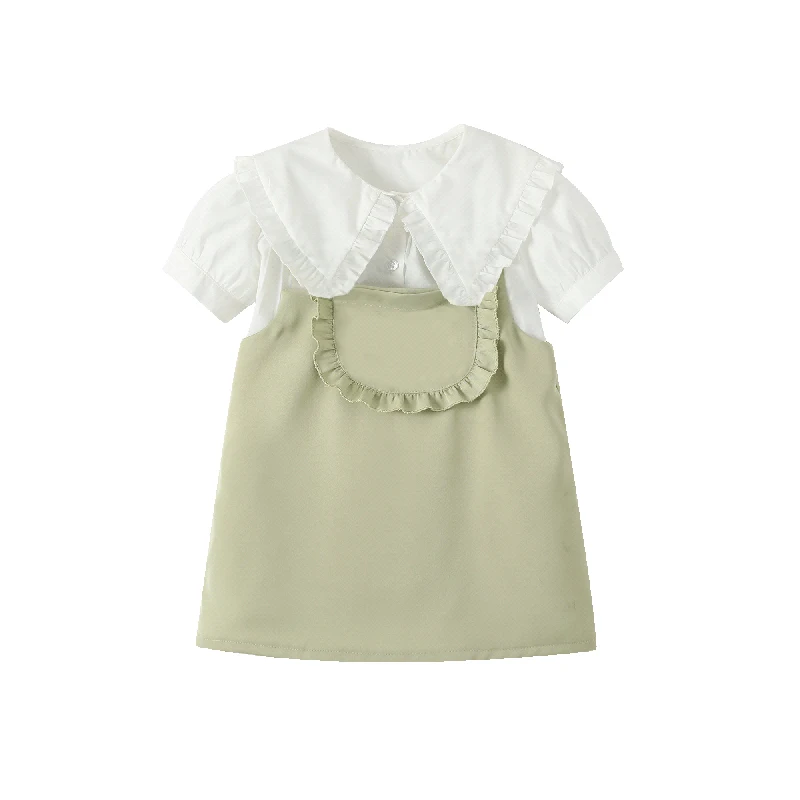 Korean Style Baby Kids Clothes Shirts New Trending Products Clothing Set Casual Summer Dress For Baby Girl