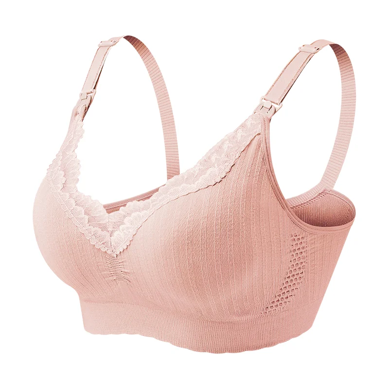 Wholesale maternity nursing bra wire free for pregnant women seamless breastfeeding bra front open Nursing Bra direct sale