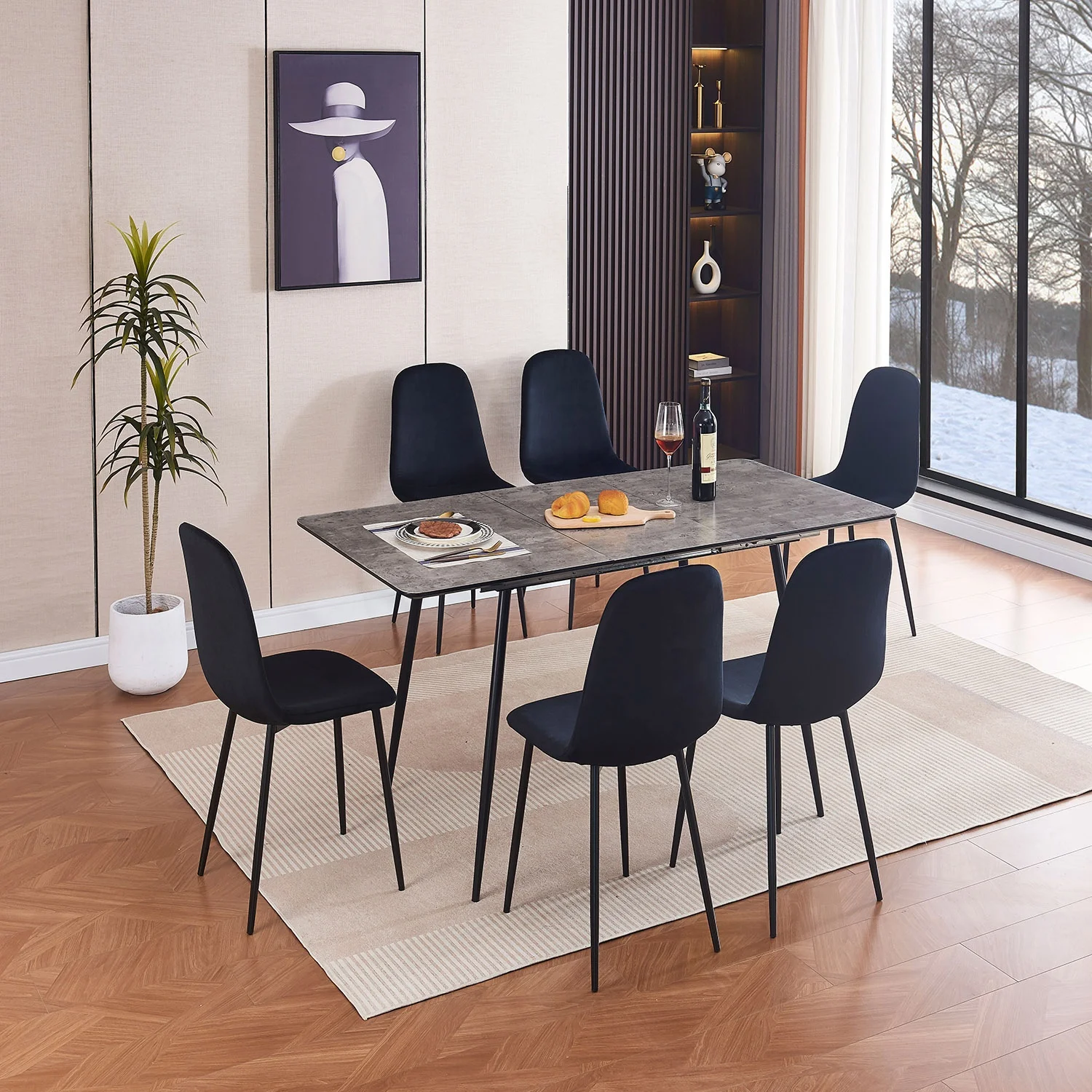 restaurant furniture adjustable desk  table and chair  for dining table sets with four chairs MDF