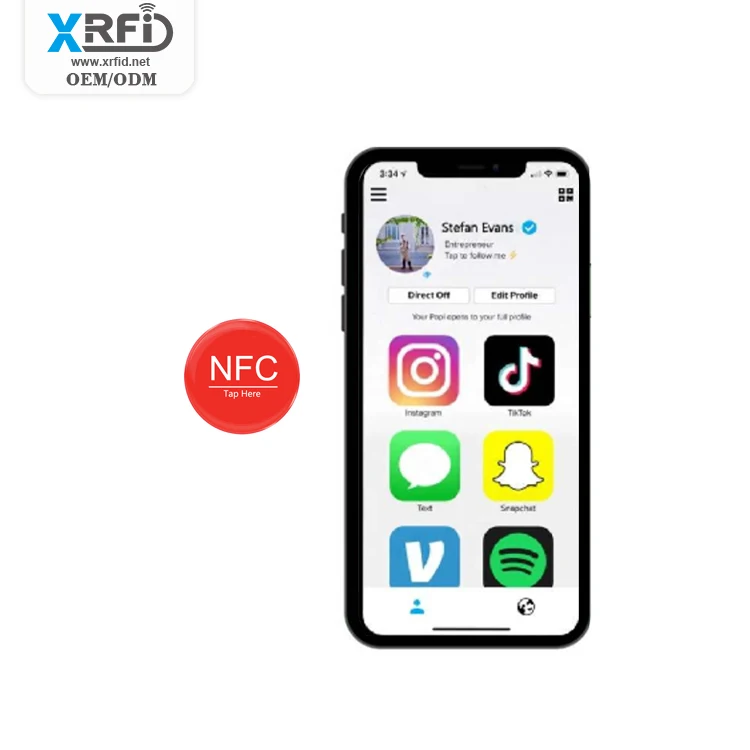 Packaging Tags Sticker Epoxy On Metall Necklace Mobile Mini Micro Metal Espoxy Stickers Media Meau Nfc Menu Tag