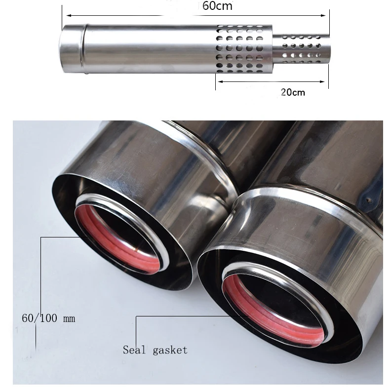 100/60mm Twin Wall Stainless Steel Flue Pipe Chimney tube for water heater / Fireplace  /gas Stove /  Boiler