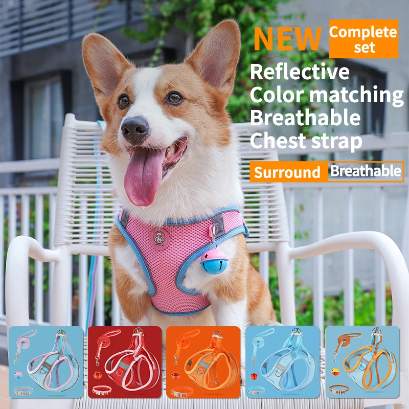 
Manufacturers spot pet leash dog vest-style chest harness small and medium-sized dog harness 