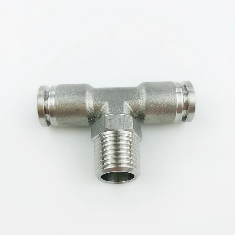 
SPB series T tee external thread stainless steel tube quick insert joint 