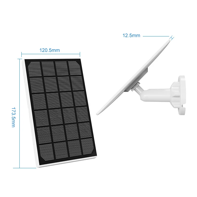 Solar Panel with Micro USB Cable, Waterproof Solar Panel  Compatible with Outdoor Rechargeable Battery Security Camera, 5V 3W