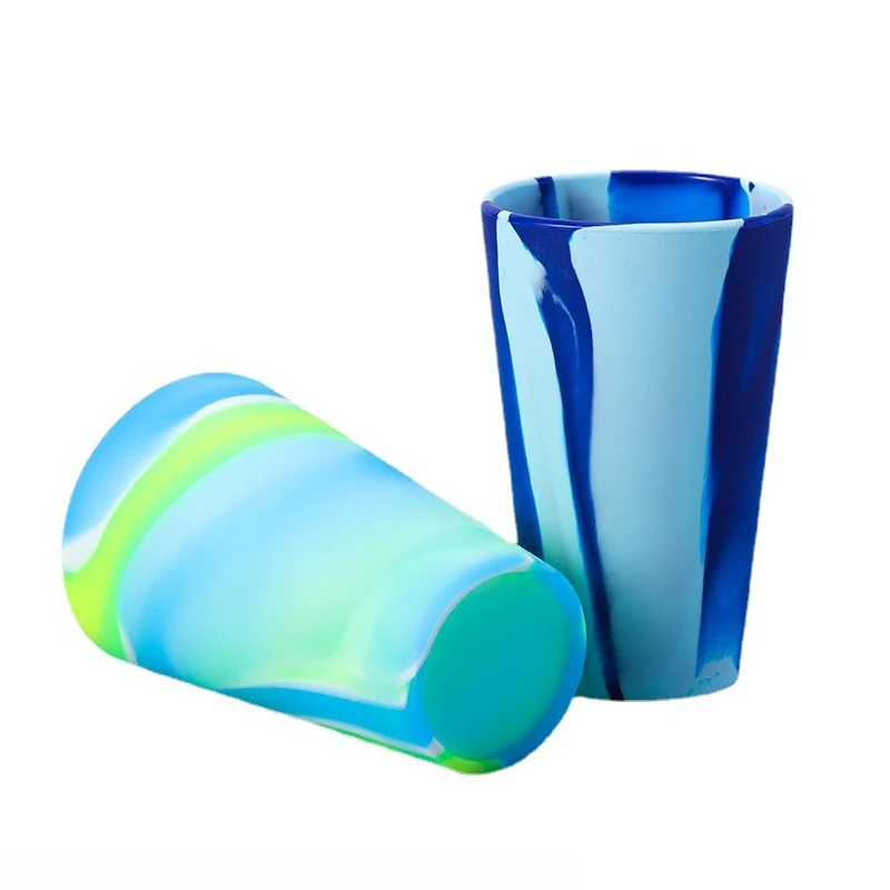 Multi Color Reusable Pint Cups For Beer Coffee Tea Cup Tumbler Food Grade Silicone Beer Wine Drink Cup For Outdoor Travel
