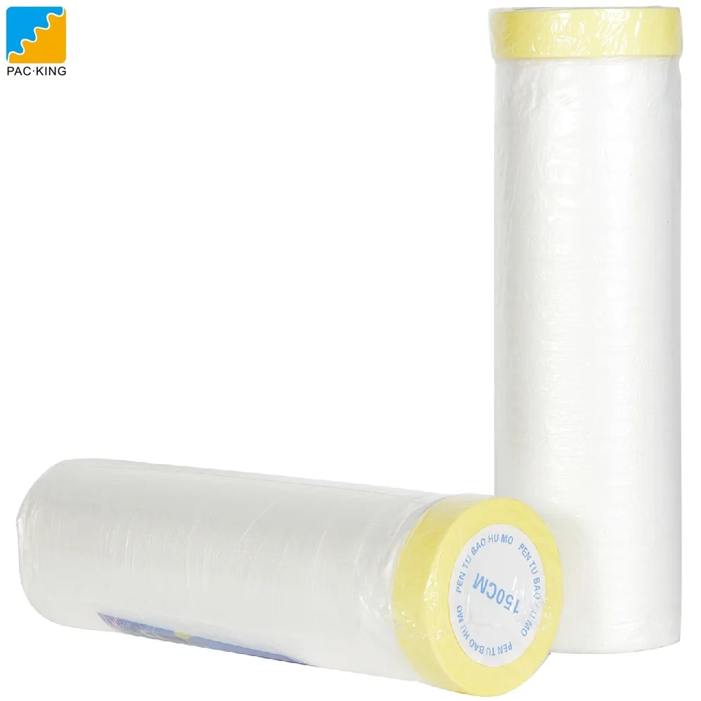 Pre Taped Protective Overspray Car Masking Cover Plastic Film Automotive Paint Auto Painting Masking Film for Spray Painting