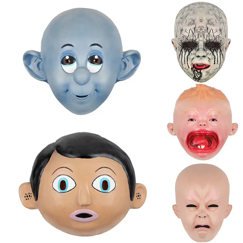 Party Supplies Moving Mouth Zombie kids Grimace Scary Prop Headgear Halloween Latex Mask party novelties