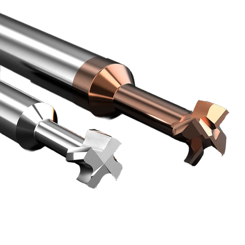 T track two flutes spiral flat milling cutter carbide cnc slotting cutter for aluminum stainless steel