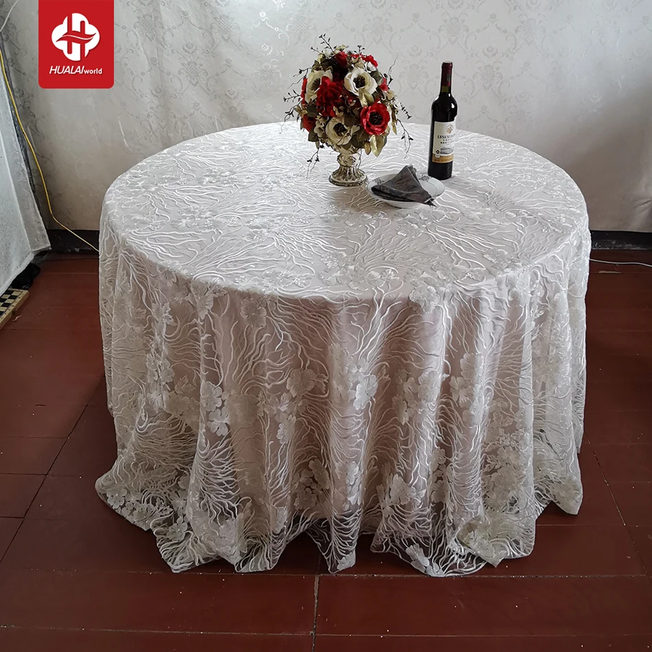 ROUND RECTANGLE SEQUIN FANCY DESIGN TABLE TABLECLOTHS OVERLAYS FOR WEDDING EVENT