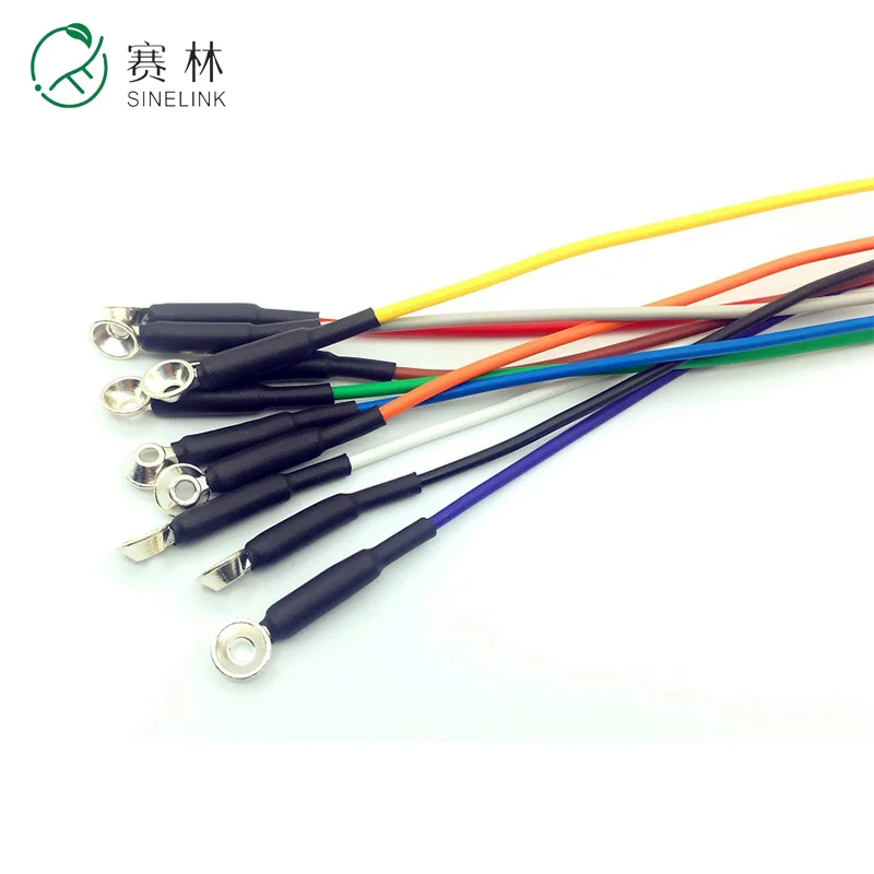 Hot Sale Reusable Ag Solid Silver EEG Cup Electrodes with Colorful Cables