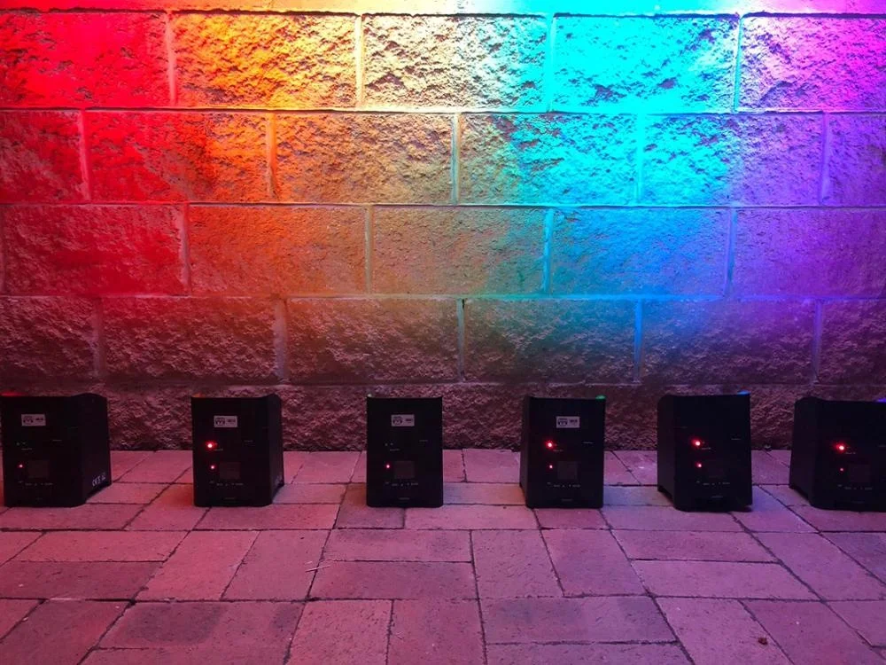Winlite 6x18w 6in1 rgbwauv led wireless DMX battery powered led uplights par light