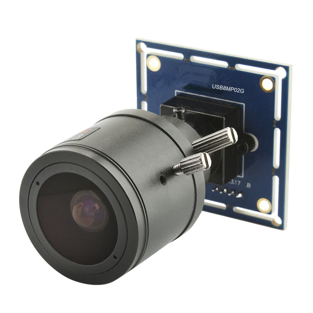 ELP High Definition 8MP 3264X2448 IMX179 CMOS USB Camera Module with 2.8-12mm Varifocal Manual Lens HD CCTV Security System