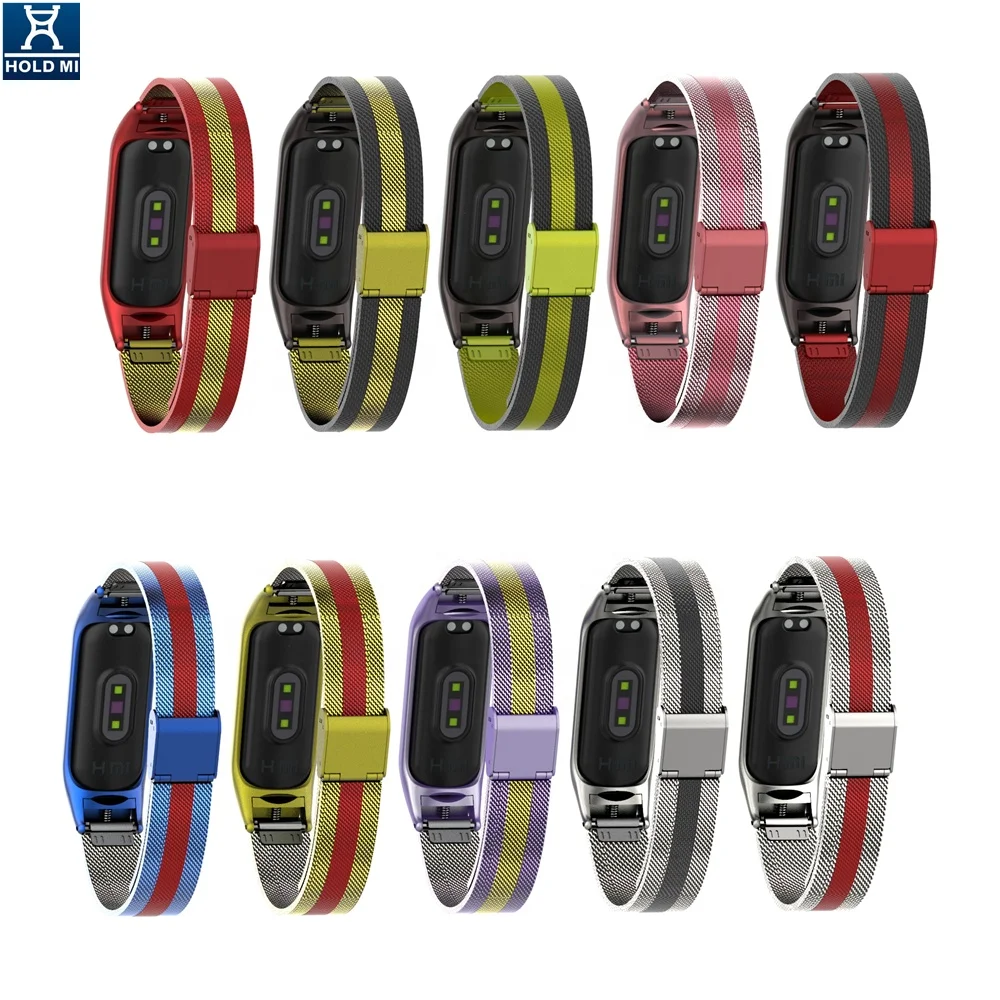 HOLDMI ODM high class 430351 series silver intermediate black color wristwatch band for xiaomi