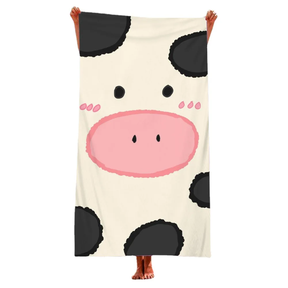 household soft custom made beach towel washable rainbow print polyester seaside vacation beach towel for travel