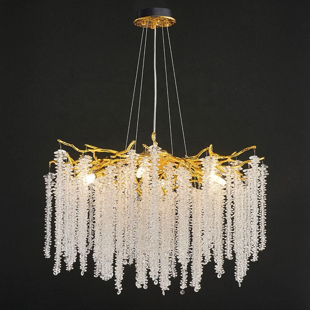 Modern Glass Chandeliers Gold Tree Branch Aluminium Chandelier Pendant Lighting for Dining Room