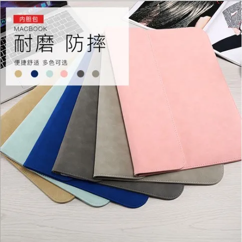 China laptop bag manufacturer slim customized logo PU Leather Sleeve Case For Laptop  waterproof laptop messager bag