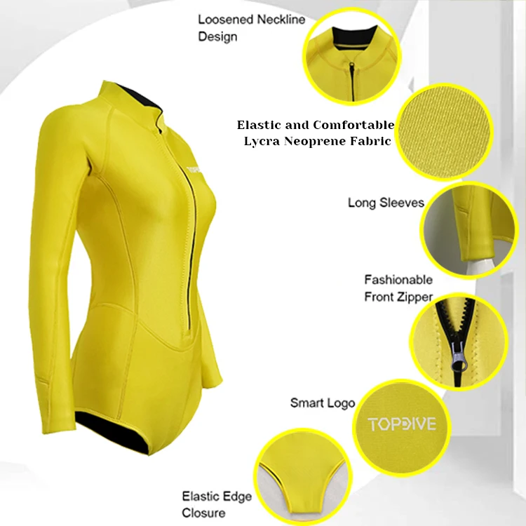 Женский непромокаемый костюм для подводного плавания 2 мм