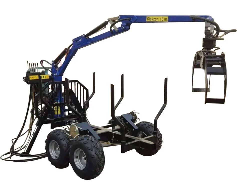 Used log loader grapple trailers/tractor trailer with log grapple/log trailer ttqt-34