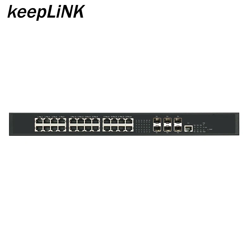 24 port 1G/2.5G Ethernet PoE/PoE+/PoE++ with 6x1000/10G fiber management network switch VRRP IPv4 Ipv6