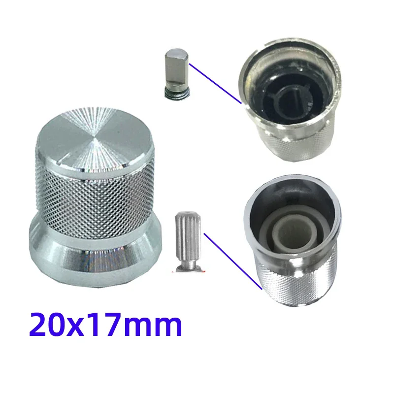 20mmx17mm Aluminum DAC CD Amplifier Potentiometer Volume Knob 6mm D-Type Shaft Plum shaft Encoder switch