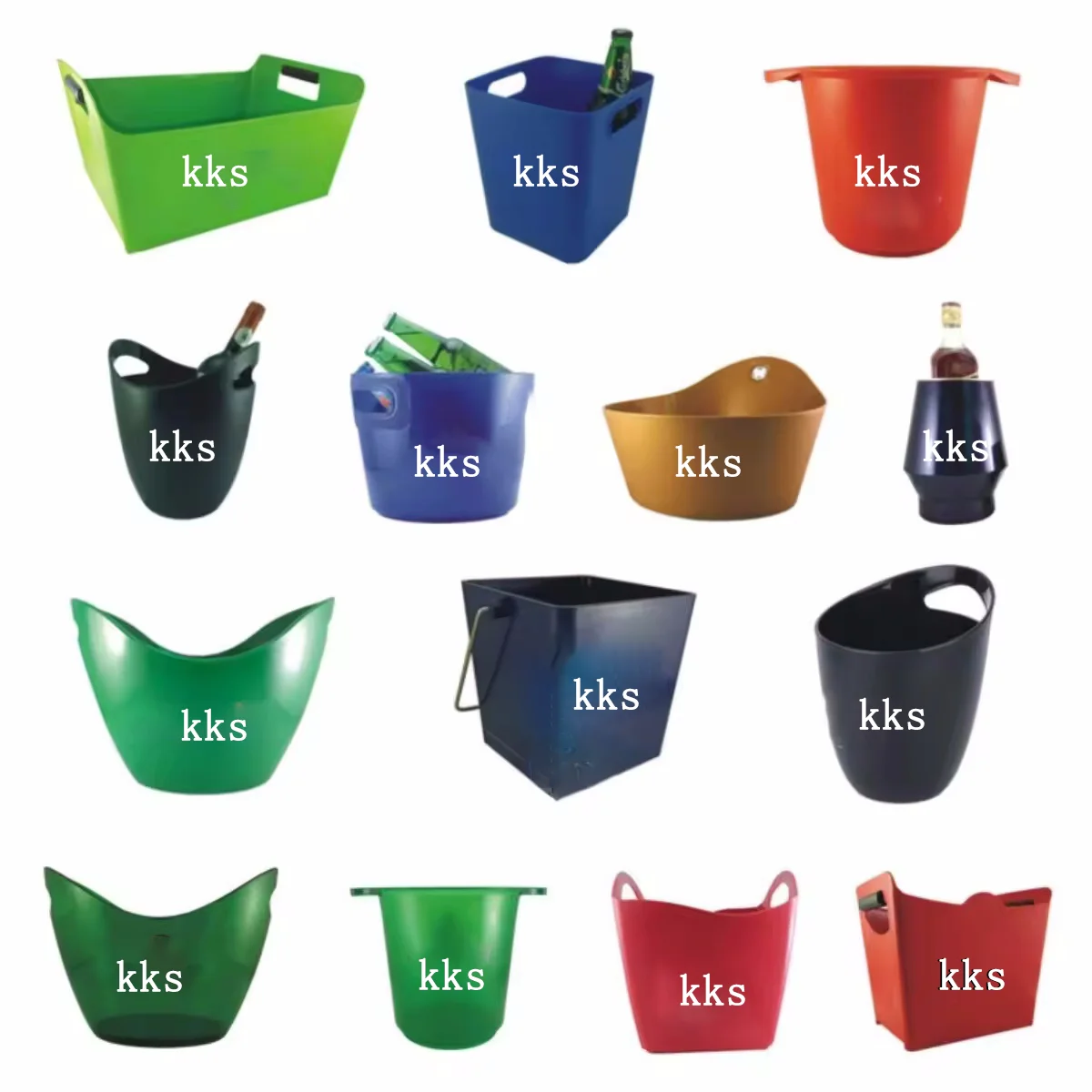 3.5L  4L 8L 12L New Design Wholesale Multiple Colors Cooler Customized Acrylic Beer Plastic Ice Bucket