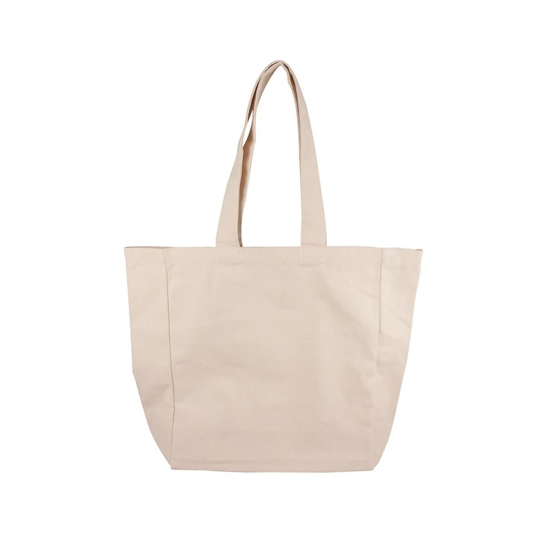 
Eco-Friendly Organic Cotton Canvas Grocery Tote Bag with Inner Pockets Handle Shopping Bag Vegetable Fruits with Inside Pocket 