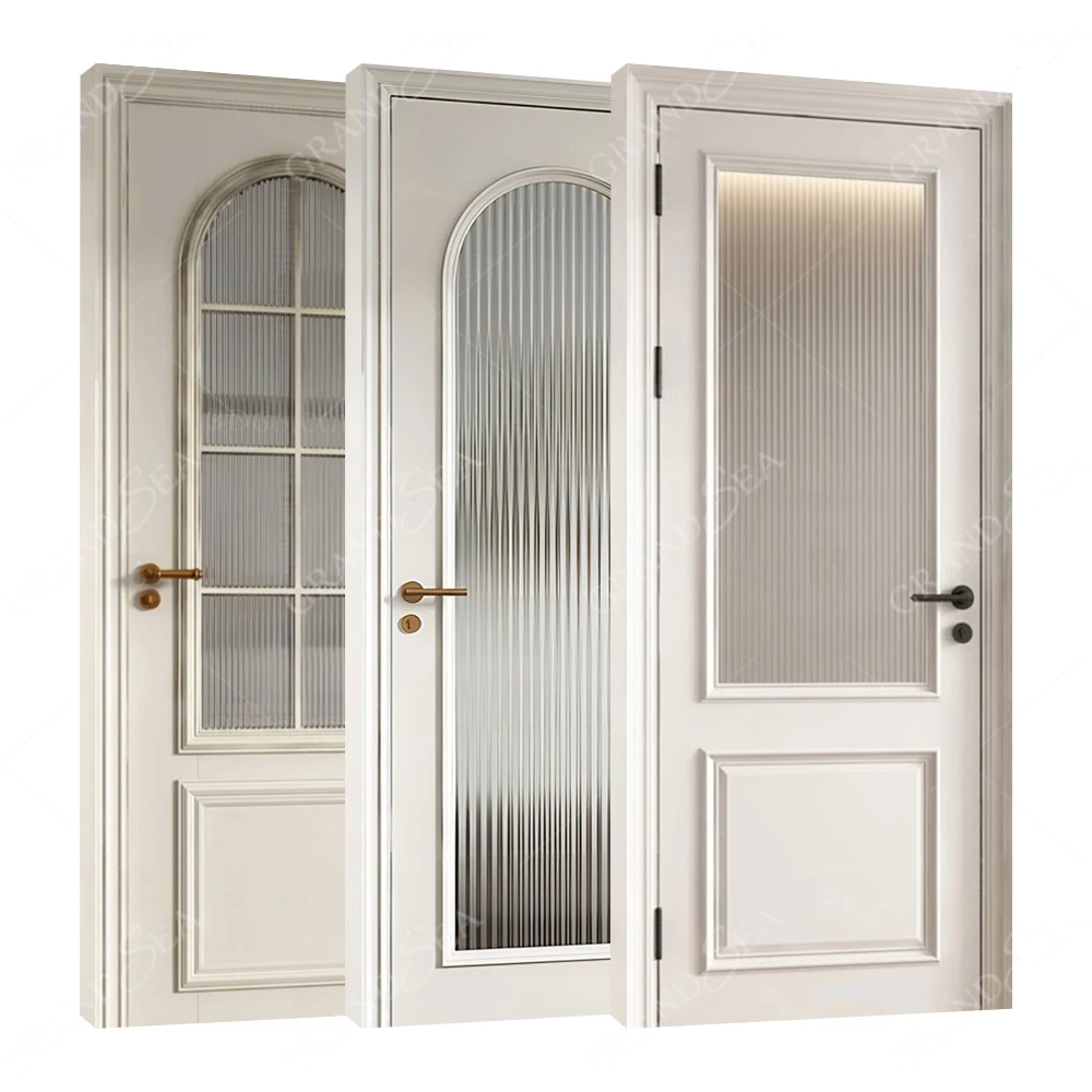 Vintage Style Fancy Entrance Swing Wooden Doors For Bedroom Interior Wooden Rounded Door