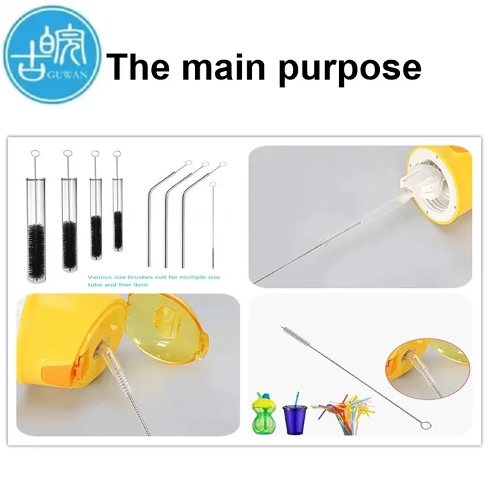 Affordable and durable suction Cleaning Brush Stainless Steel Wash Drinking Pipe Straw Brushes Brush Cleaner