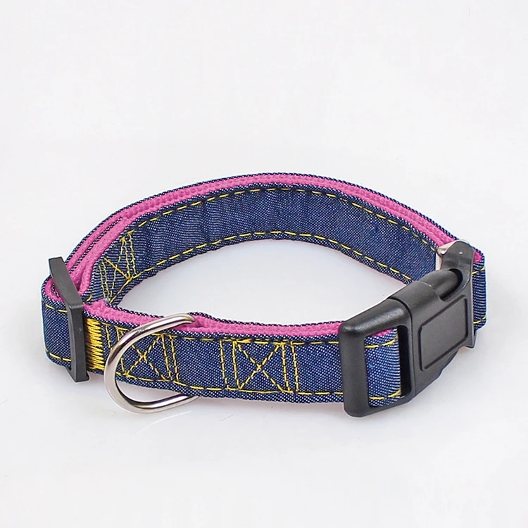 Wholesale Adjustable Strong Durable Nylon Cat Collars Pet Dog Denim Collar