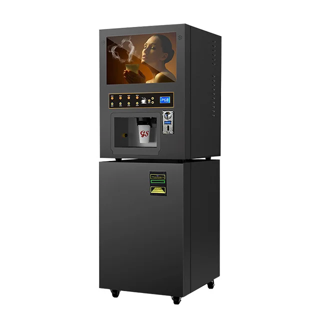 Coin and bill acceptor commercial coffee machine vending GTS204 self service fully automatic coffee vending machines