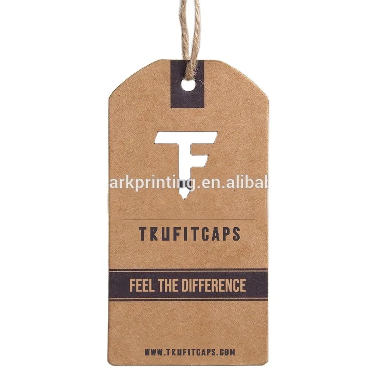 Custom Recycled Brown Kraft Paper Cloth Tag Kraft Paper Garment Hang Tag Kraft Paper Jeans Hang Tag With String